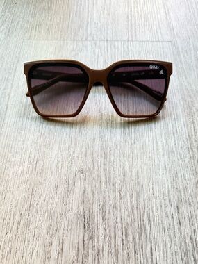 quay australia level up chocolate brown square statement sunglasses eyewear NEW